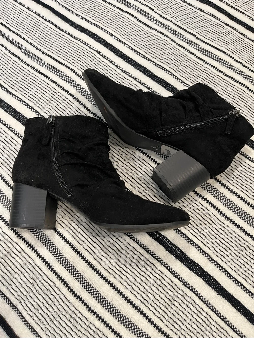 CP Women's Black Suede Ankle Boots - Classic Slouch Style